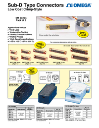 Thumbnail of document Data Sheet - SM4-25 D-subminiature Connectors, Thermocouple Pins, and Sockets